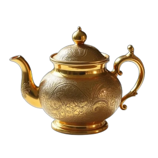 food, photorealistic, 3d render, golden transparent PNG cut-out