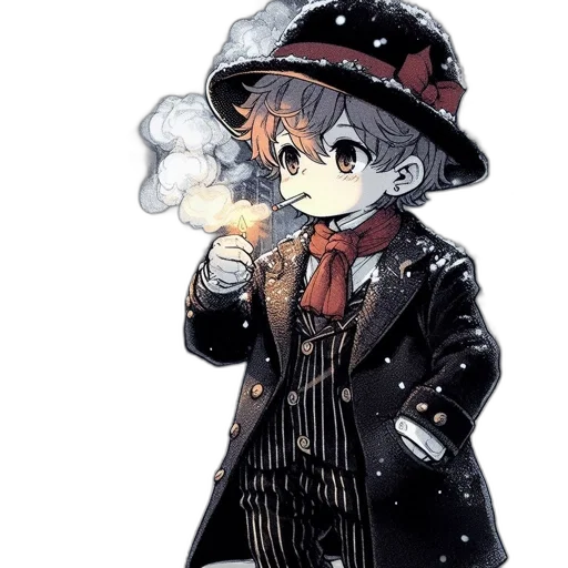 staff, hat, jacket, umbrella transparent PNG cut-out