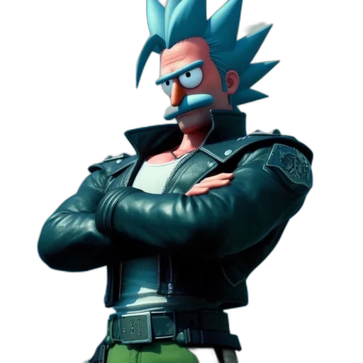 jacket, staff, weapon, face transparent PNG cut-out
