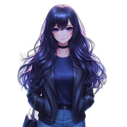 jacket, staff, face, hair transparent PNG cut-out