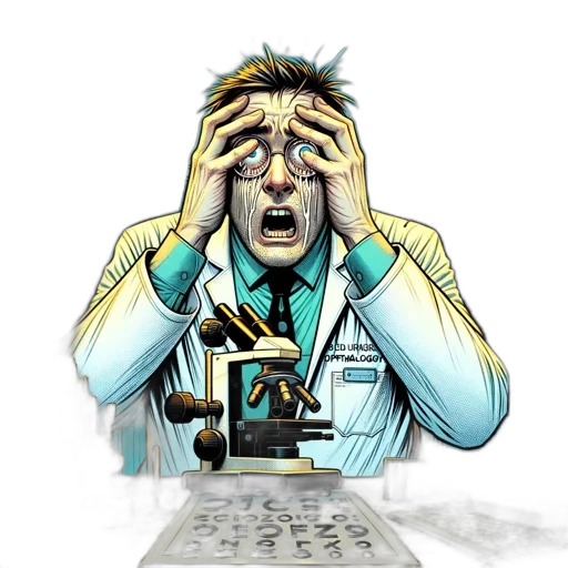 robot, comic book art, optometrist, distress transparent PNG cut-out
