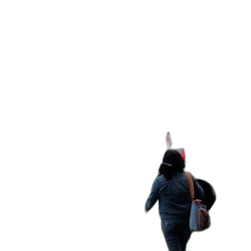 jacket, umbrella, hat, staff transparent PNG cut-out