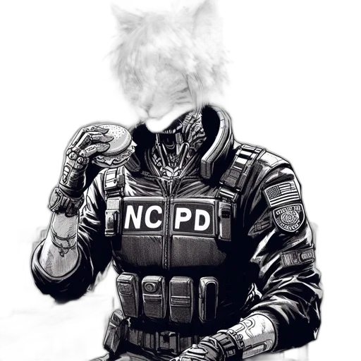 mask, jacket, weapon, face transparent PNG cut-out