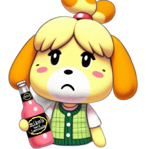 bottle, animal, pixel art, 3d render transparent PNG cut-out