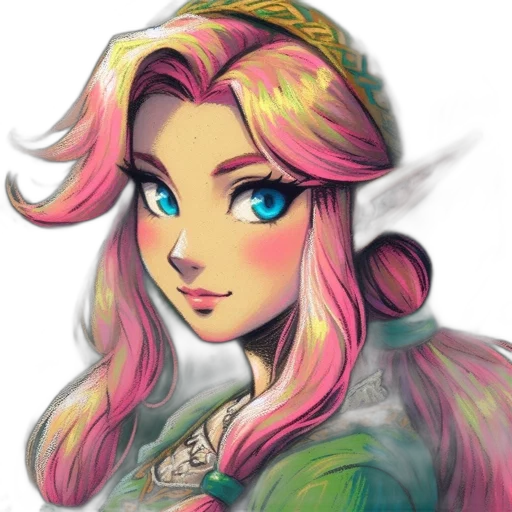 face, fantasy art, watercolor, pixel art transparent PNG cut-out