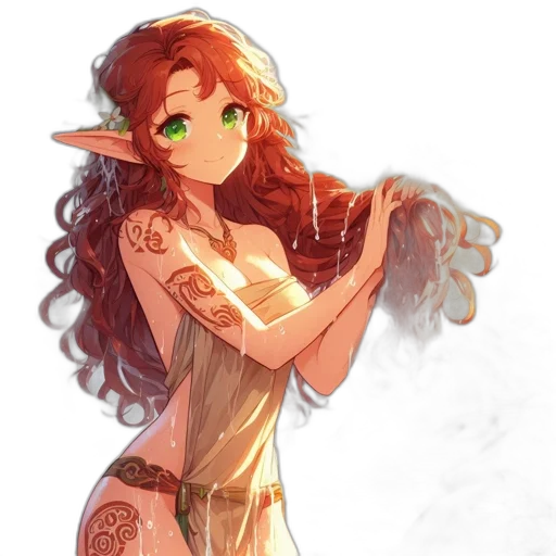 dress, staff, dragon, fantasy art transparent PNG cut-out