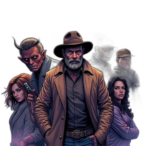jacket, comic book art, concept art, fantasy art transparent PNG cut-out