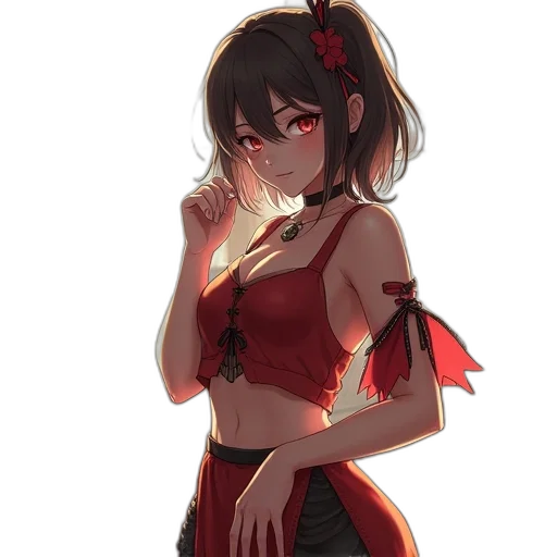 dress, staff, weapon, mask transparent PNG cut-out