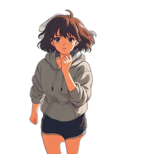 jacket, dress, creature, hair transparent PNG cut-out