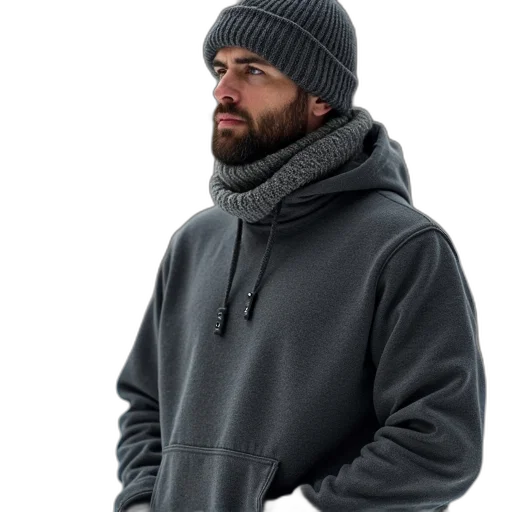 jacket, hat, staff, face transparent PNG cut-out