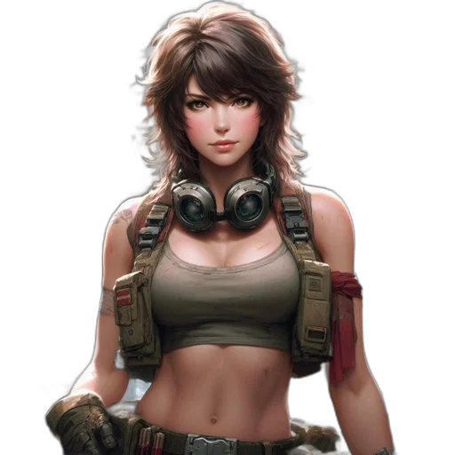 weapon, face, concept art, cyberpunk transparent PNG cut-out