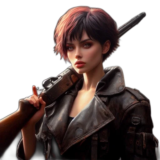 weapon, jacket, concept art, cyberpunk transparent PNG cut-out
