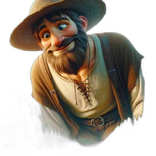 hat, face, staff, animal transparent PNG cut-out