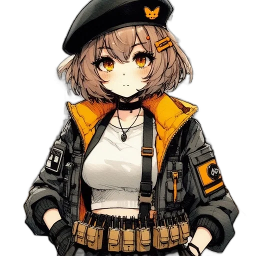 jacket, weapon, hat, staff transparent PNG cut-out