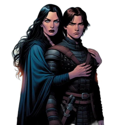 comic book art, concept art, fantasy art, dark transparent PNG cut-out