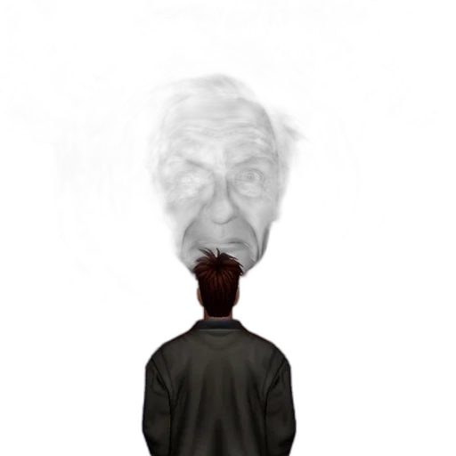 face, mask, hair, jacket transparent PNG cut-out