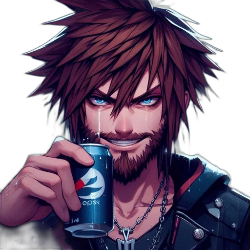 face, jacket, cyberpunk, pixel art transparent PNG cut-out