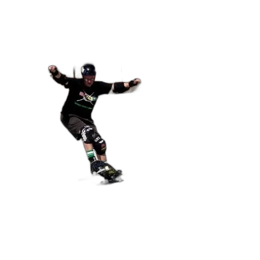 skateboarder, wearing, black, shirt transparent PNG cut-out