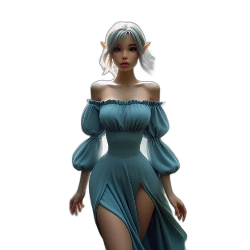 dress, concept art, fantasy art, 3d render transparent PNG cut-out