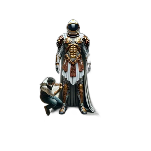 robot, staff, jewelry, creature transparent PNG cut-out