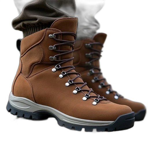 shoes, 3d render, photorealistic, earth tones transparent PNG cut-out