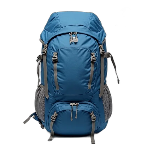 blue, large, grey, backpack transparent PNG cut-out