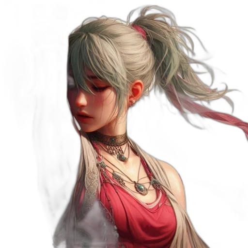 face, dragon, dress, fantasy art transparent PNG cut-out