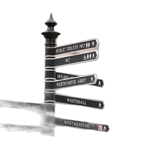 3d render, black, white, sign transparent PNG cut-out