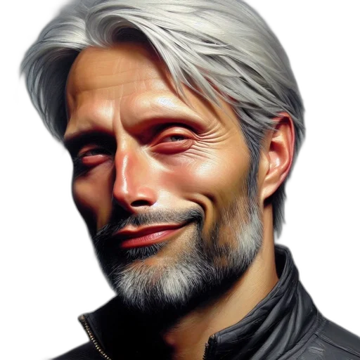 face, jacket, staff, robot transparent PNG cut-out