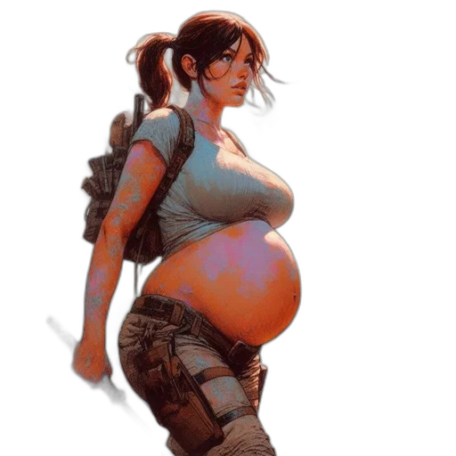 concept art, fantasy art, comic book art, cyberpunk transparent PNG cut-out