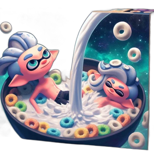 creature, concept art, vaporwave, watercolor transparent PNG cut-out