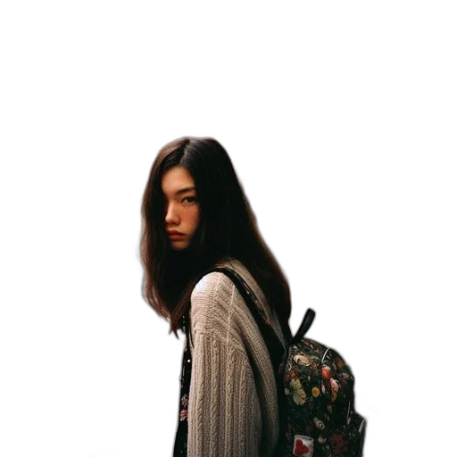 jacket, face, dress, hair transparent PNG cut-out