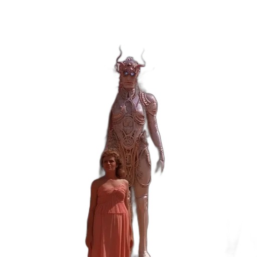 dress, creature, dragon, staff transparent PNG cut-out