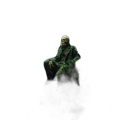 creature, jacket, mask, staff transparent PNG cut-out