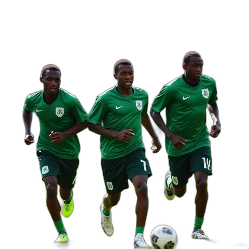 green, nigeria, players, run transparent PNG cut-out