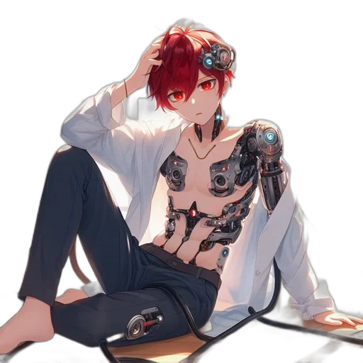 robot, jewelry, jacket, cyberpunk transparent PNG cut-out