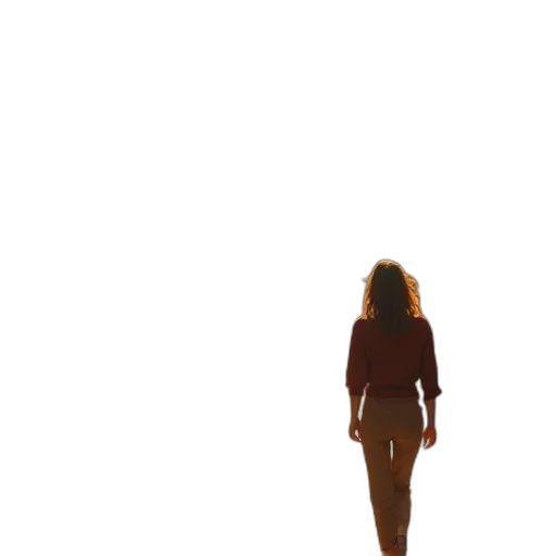 dress, hair, jacket, staff transparent PNG cut-out