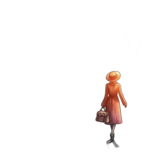 dress, jacket, staff, robot transparent PNG cut-out