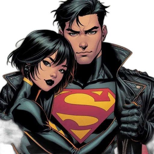 comic book art, concept art, two, superhero transparent PNG cut-out