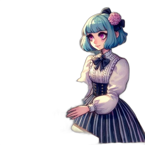 dress, staff, flower, robot transparent PNG cut-out