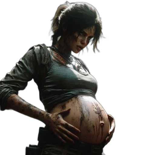 concept art, photorealistic, pregnant, female transparent PNG cut-out