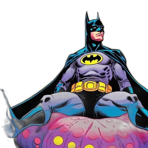 comic book art, concept art, batman, vibrant transparent PNG cut-out