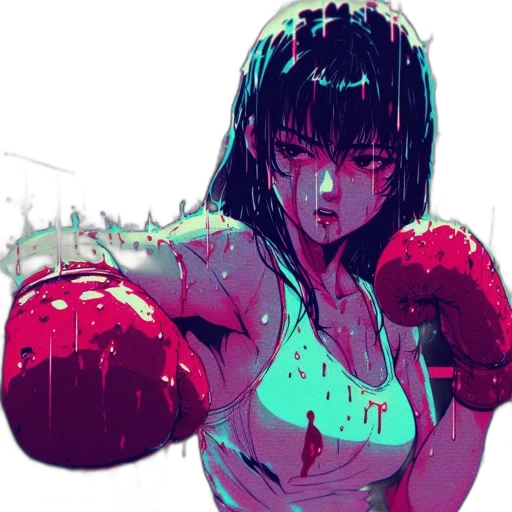 weapon, face, anime, pixel art transparent PNG cut-out
