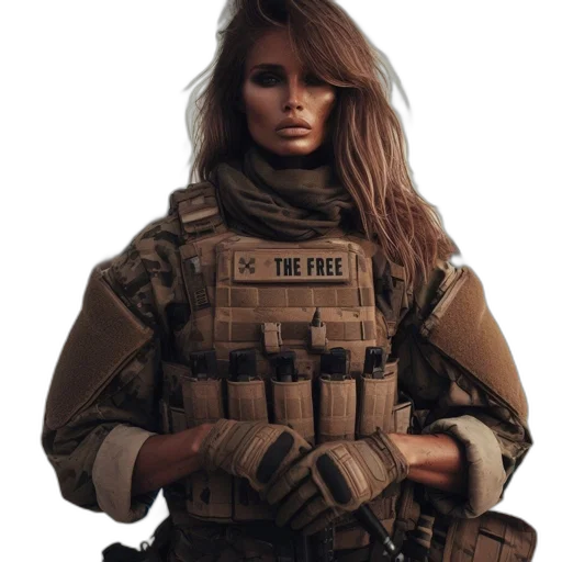 weapon, jacket, face, dress transparent PNG cut-out