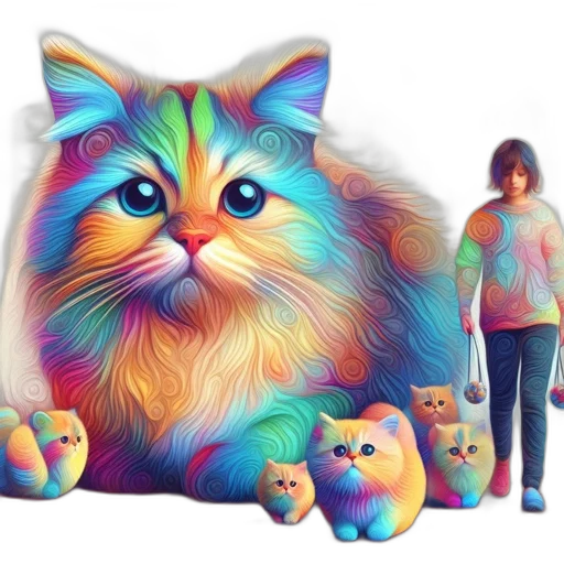 animal, creature, vaporwave, 3d render transparent PNG cut-out