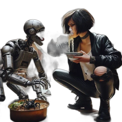 robot, cyberpunk, concept art, comic book art transparent PNG cut-out