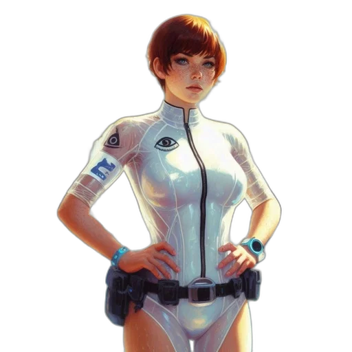 robot, dress, jacket, staff transparent PNG cut-out