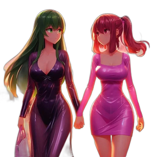 dress, concept art, 3d render, vaporwave transparent PNG cut-out