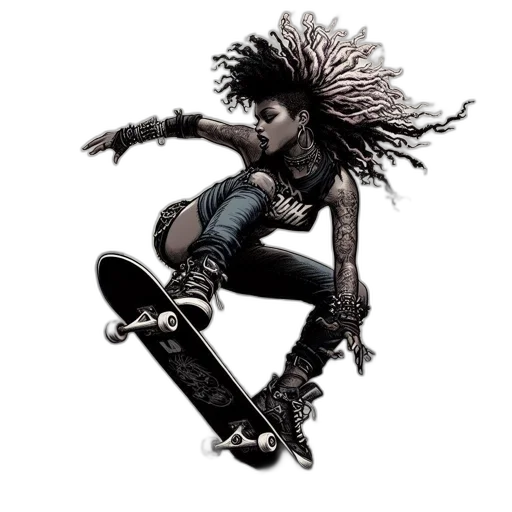 hair, concept art, comic book art, fantasy art transparent PNG cut-out