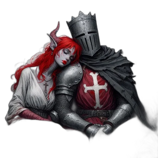 crown, sword, dragon, fantasy art transparent PNG cut-out